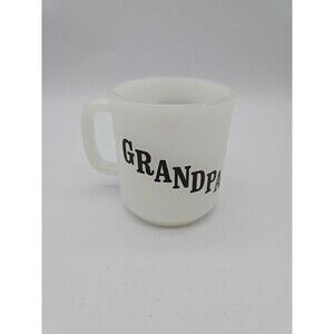 Vintage Grandpa Coffee Mug Milk Glass by Glasbake